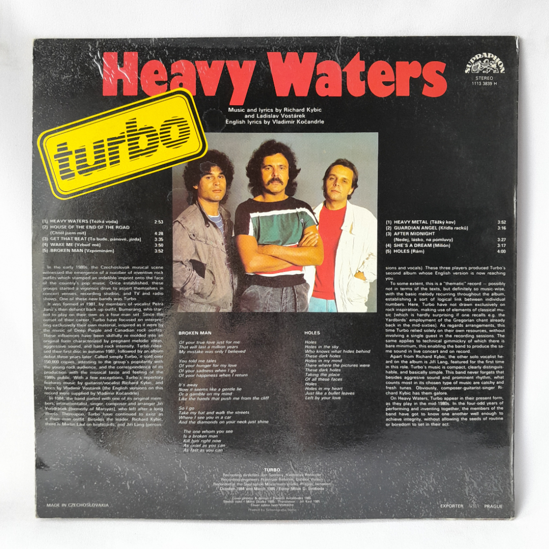 Виниловая пластинка "Heavy waters"Turbo. Незначительные царапины. Картинка 2