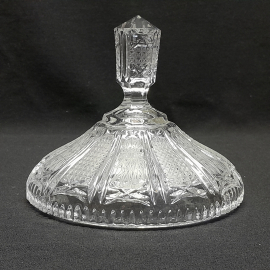 Ваза хрустальная, конфетница, с крышкой, на ножках, винтаж, СССР. Картинка 8