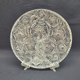 Блюдо овальное "Элигант", хрусталь, диаметр 28х20 см. Винтаж, СССР.