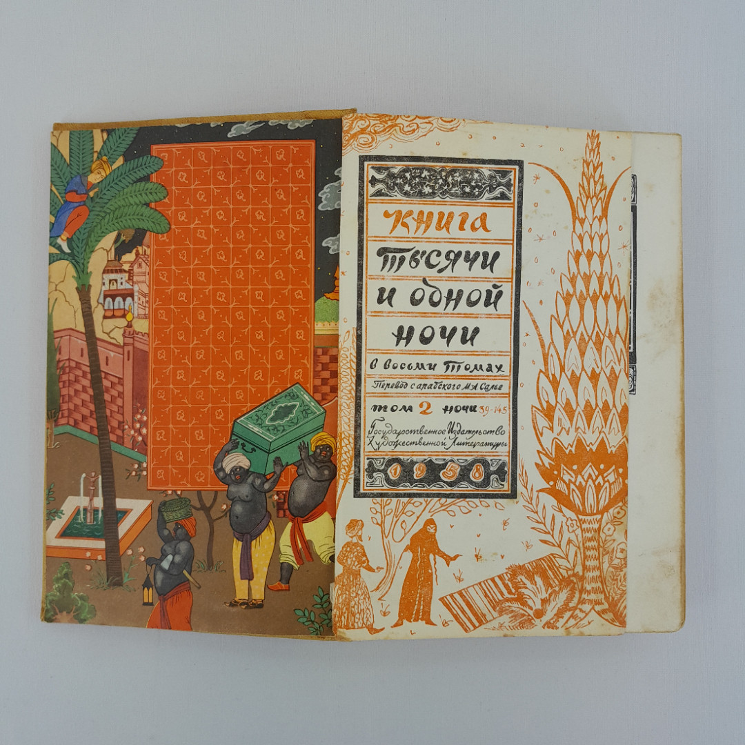 "Книга тысячи и одной ночи" в 8 томах. Том 2 ночи. 1958. винтаж, СССР. Картинка 5