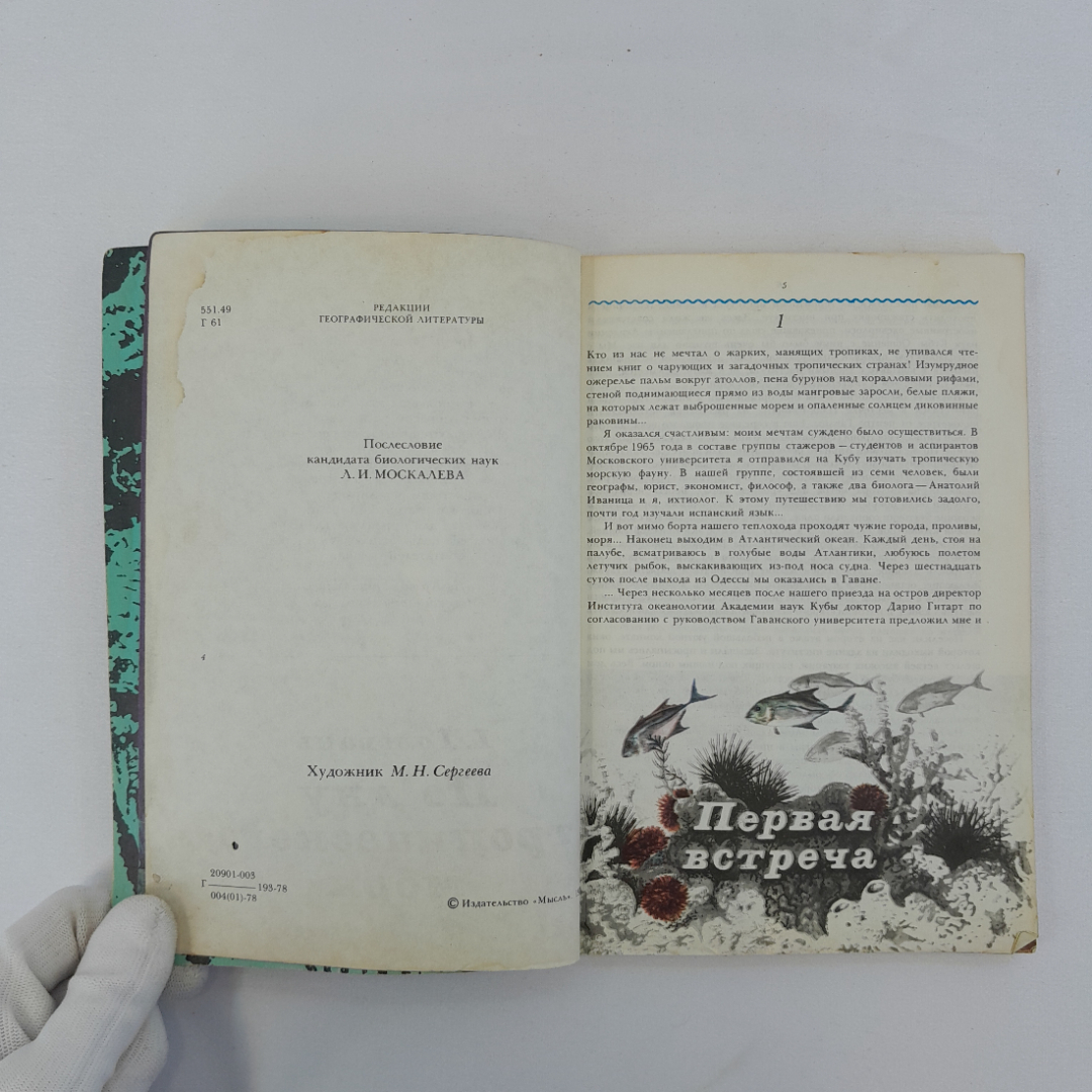 Г. Головань "По дну тропического моря", Москва "Мысль", 1978 г, винтаж, СССР. Картинка 6