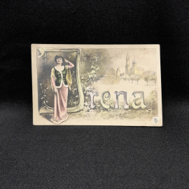 Открытка "Имена" "Jrena, Warszawa (Варшава)", дореволюционного периода, антиквариат