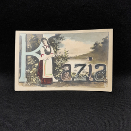 Открытка "Имена" "Kazia, Warszawa (Варшава)", дореволюционного периода, антиквариат