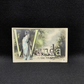 Открытка "Имена" "Wanda, Warszawa (Варшава)", дореволюционного периода, антиквариат