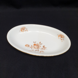 Селедочница, "EPLAG D.F.", фарфор, деколь, позолота, длина 22 см, винтаж, Чехословакаия