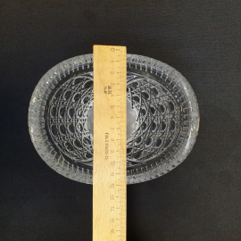 Конфетница-ваза, хрусталь, рельефный декором, 1970-1990 гг, V-300 мл. Винтаж, СССР.. Картинка 7