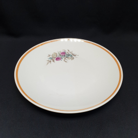 Блюдо, Добрушский ФЗ, фарфор, деколь, h=4 см, d=30.5 см, винтаж, СССР