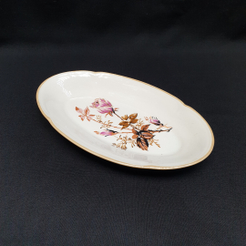 Селедочница, Городницкий ФЗ, фаянс, деколь, длина 26.5 см, Винтаж, СССР