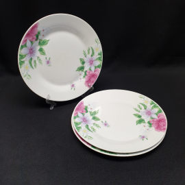 Набор из 3 столовых тарелок, фарфор, деколь, d=23 см, Китай