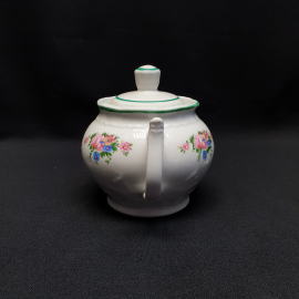 Сахарница, Дмитровский ФЗ, фарфор, деколь, V 500 мл, h 12 см, винтаж, СССР. Картинка 3