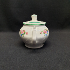 Сахарница, Дмитровский ФЗ, фарфор, деколь, V 500 мл, h 12 см, винтаж, СССР. Картинка 5