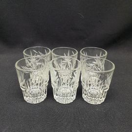 Набор стопок 6 шт, стекло, ручная резка. Винтаж, СССР.