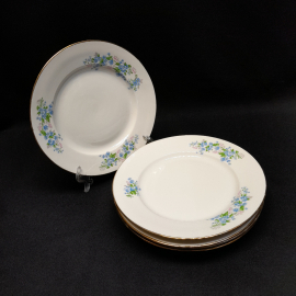 Набор из 5 пирожковых тарелок, Дулевский ФЗ, фарфор, деколь, d=20 см, винтаж, СССР