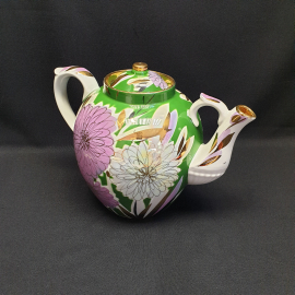 Чайник доливной , Дулевский ФЗ, фарфор, потертости  золочение, роспись, 4.2 л, винтаж, СССР
