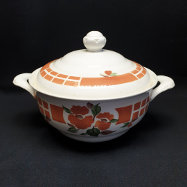 Супница, Чайка, фаянс, крытье, ручная роспись, 3 л. Винтаж, СССР.