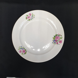 Блюдо большое, Дулевский ФЗ, фарфор, деколь, d=34.5 см, винтаж, СССР