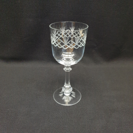 Бокал, стекло, резка, h=18.5 см, V=250 мл, винтаж, СССР