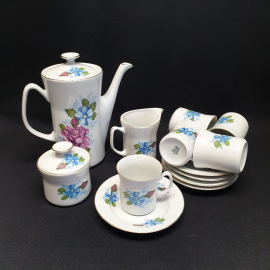 Неполный чайный сервиз из 13 предметов, Porcelana, фарфор, деколь, винтаж, Польша
