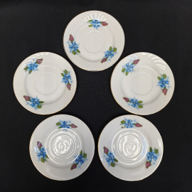 Неполный чайный сервиз из 13 предметов, Porcelana, фарфор, деколь, винтаж, Польша. Картинка 3