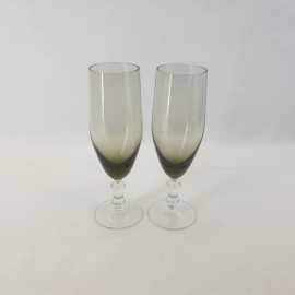 Набор из 2 бокалов, цветное стекло, h=15.5 см, V=125 мл, винтаж, СССР