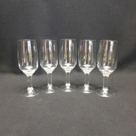 Набор из 5 бокалов для шампанского, стекло, h=15.5 см, V=150 мл, винтаж