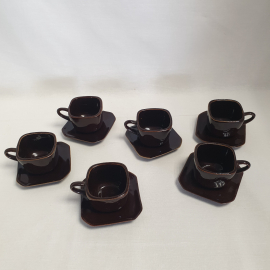Набор из 6 кофейных пар, керамика, винтаж СССР