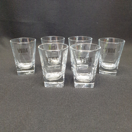 Набор из 6 стопок "VEDA", стекло, деколь, d 4.5 см, h 7 см, V 50 мл, Россия