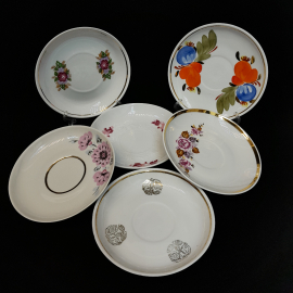 Винтажный набор Дачный из 6 блюдец в ассортименте без выбора разного состояния СССР