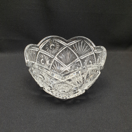 Винтажный салатник, хрусталь, 11.5 см,  диаметр 18 см, СССР