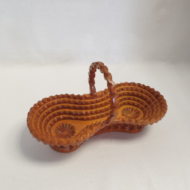 Декоративная ваза-корзинка, дерево, резка. Винтаж, СССР.