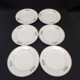 Набор пирожковых тарелок, Сумской ФЗ, фарфор, позолота. Винтаж.