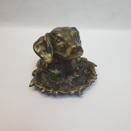 Пепельница Собака, силумин, высота 9 см. Винтаж, СССР.