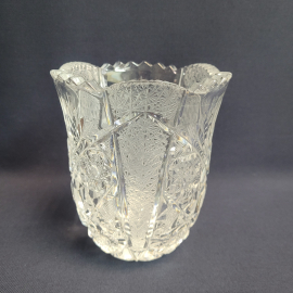 Ваза для цветов, хрусталь, ручная резка. Винтаж, СССР.