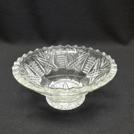 Салатник, хрусталь, ручная резка. Винтаж, СССР.