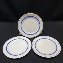 Набор блюдец гигантов 3 шт, Дулево, крытье, позолота. Винтаж, СССР.