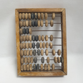 Счеты деревянные, деревянные костяшки, 13х18 см. Винтаж, СССР.