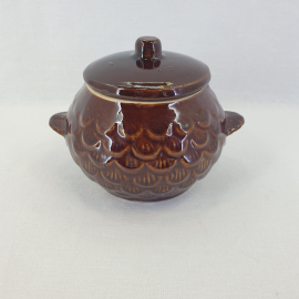 Горшочек для запекания, обливная керамика 0.55 л, винтаж СССР