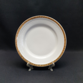 Десертная тарелка KAROLINA, фарфор деколь, позолота 18 см, винтаж Польша