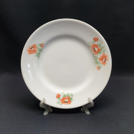 Десертная тарелка Главфарфорфаянс НКМП РСФСР Дулево, фарфор деколь 18 см, довоенная СССР