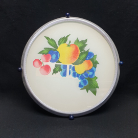 Поднос вращающийся, тортница стекло/металл диаметр 33 см, винтаж СССР