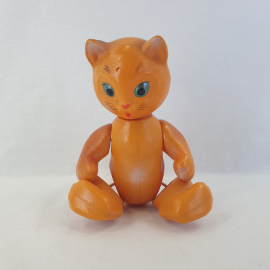 Игрушка "Кошка", целлулоид колкий пластик, высота 23 см 50-е гг, винтаж СССР
