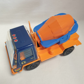 Игрушка "Автомобиль М12 - бетономешалка" 24х10, заводная, пластик, металл. Винтаж, СССР.. Картинка 6