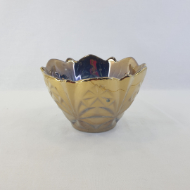 Ваза конфетница, стекло напыление высота 10 см, винтаж СССР