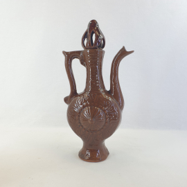 Кувшин с крышкой, обливная керамика, высота 31 см, винтаж СССР