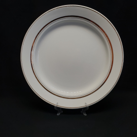 Блюдо круглое 35,5см, фарфор, Будянский ФЗ, позолота. Винтаж, СССР.