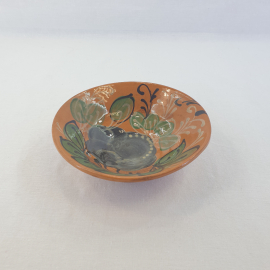 Пиала, обливная керамика, ручная роспись 200 мл. Винтаж СССР