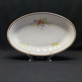 Овальное блюдо Дулевский ФЗ, фарфор деколь длина 36 см, винтаж СССР