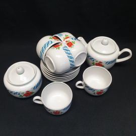 Чайный сервиз 14 предметов, Вербилки, фарфор, деколь. Винтаж, СССР.