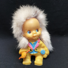 Резиновая игрушка, высота 15 см, натуральный мех. Винтаж