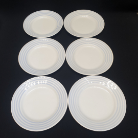 Набор десертных тарелок 6 шт, Чайка, фарфор, крытье. Винтаж, СССР.